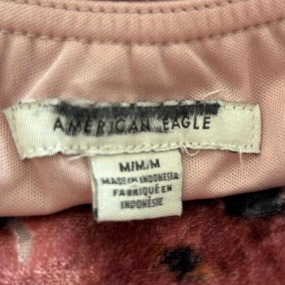 American Eagle Women Sleeveless Mini Pink Slip Dress Fairy Coquette Roses Medium - Picture 5 of 10